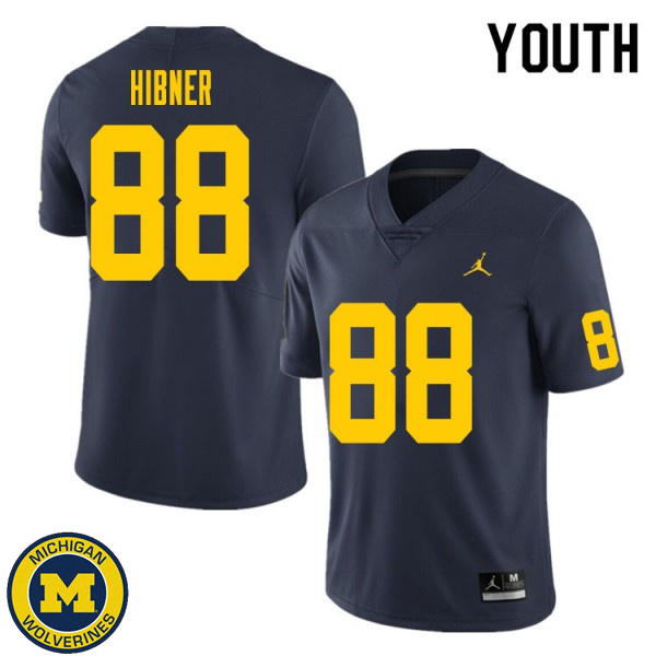 Youth Michigan Wolverines #88 Matthew Hibner Navy High School Jersey